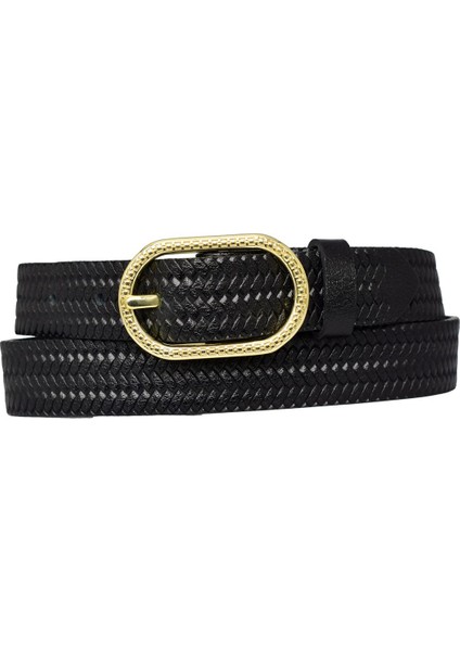 %100 Hakiki Deri Gold Tokalı Örgü Desenli Siyah Ince Kadın Kemeri, 3 Cm=3cm-Kdn-32 modelleri