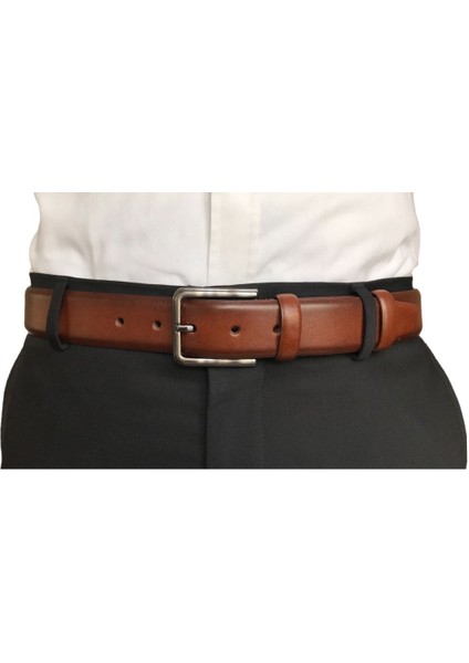 Hakiki Kaliteli Deri 3'lü Set Klasik Kumaş Pantolon Kemeri; Siyah, Lacivert, Taba 3,5 Cm=3lü.kla