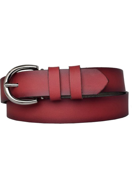 %100 Hakiki Deri, Siyah Nikel Tokalı Yavruağzı Ince Kadın Kemeri, 3cm=3cm-Kdn-03