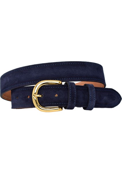 %100 Hakiki Deri, Gold Renk Tokalı 4 cm Süet Lacivert Kadın Kemeri; Kot, Spor Kemer=süet.26.lacivert fırsatları