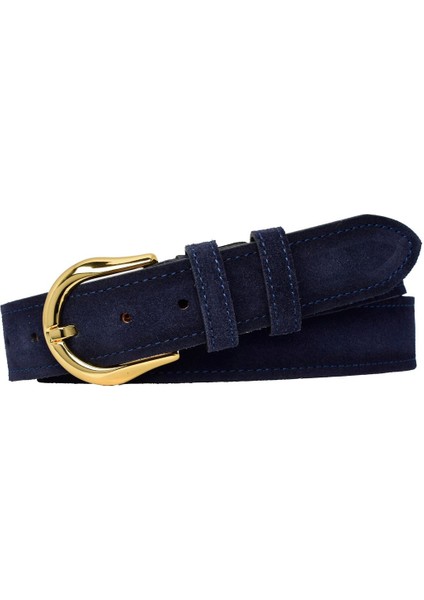 %100 Hakiki Deri, Gold Renk Tokalı 4 cm Süet Lacivert Kadın Kemeri; Kot, Spor Kemer=süet.70.lacivert indirimleri