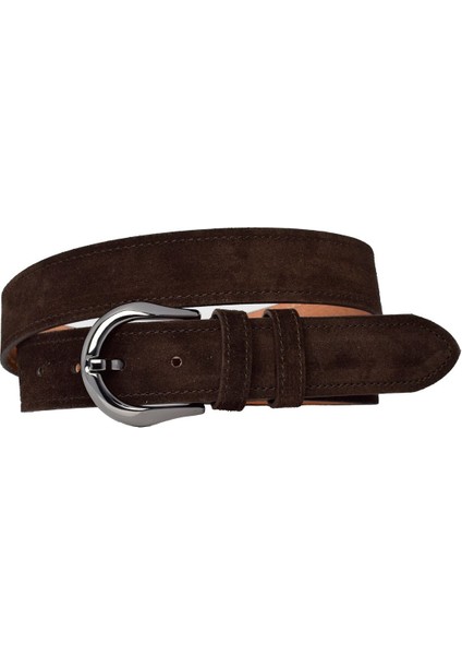 %100 Hakiki Deri, Nikel Tokalı 4 cm Süet Koyu Kahverengi Kadın Kemeri; Kot, Spor Kemer=sü.70.ni.koka fırsatları