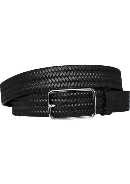 %100 Hakiki Deri Gümüş Tokalı Örgü Desenli Siyah Ince Kadın Kemeri, 3cm=an-Byn-40 modelleri