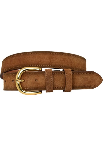 %100 Hakiki Deri, Gold Tokalı 4 cm Süet Sütlü Kahverengi Kadın Kemeri; Kot, Spor Kemer=süet.26.sütka fırsatları