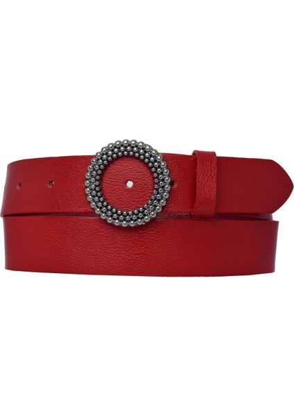 %100 Hakiki Deri, Siyah Nikel Tokalı Kırmızı Kadın Kot Kemeri 4 Cm=an-Byn-58 fırsatları
