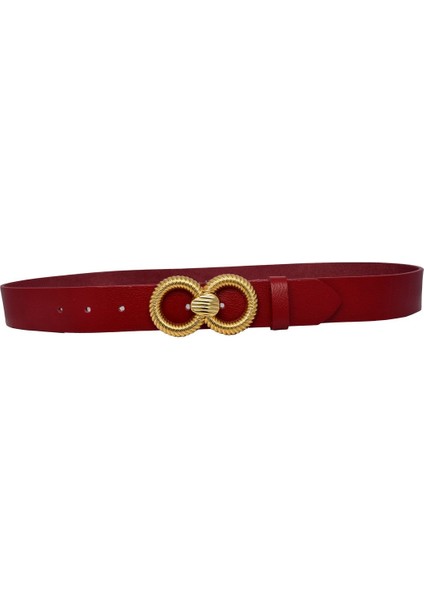 %100 Hakiki Deri, Gold Tokalı 4 cm Kırmızı Kadın Kemeri; Kot, Spor Kemer=an-Byn-78.gold.snsz.yeni modelleri