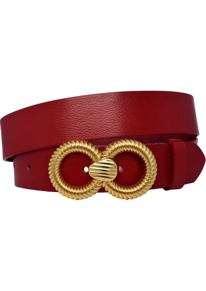 %100 Hakiki Deri, Gold Tokalı 4 cm Kırmızı Kadın Kemeri; Kot, Spor Kemer=an-Byn-78.gold.snsz.yeni indirimleri