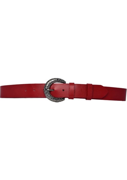 %100 Hakiki Deri, Parlak Gümüş Tokalı Kırmızı Kadın Kot, Spor Kemer 4 Cm=an-Byn-18 indirimleri