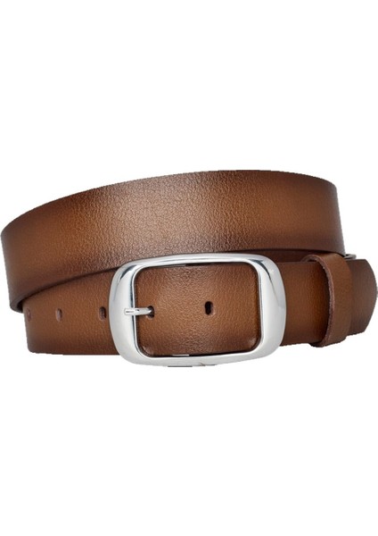 %100 Hakiki Deri, Gümüş Tokalı 4 cm Kahverengi Kadın Kemeri; Kot, Spor Kemer An-Byn-19 fırsatları