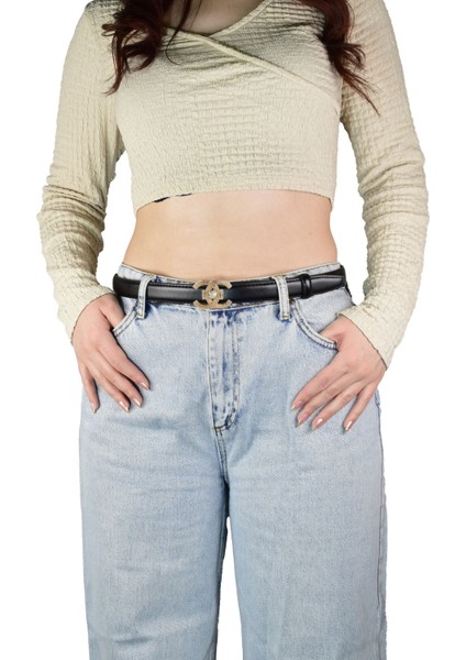 Otomatik Tokalı, Deliksiz Siyah Kadın Kemeri, Pantolon Kemeri, Elbise Kemeri, 2.5 Cm_auto fiyatları