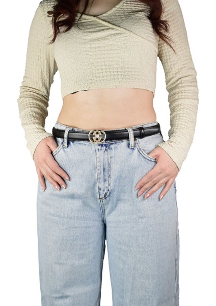 Otomatik Tokalı, Deliksiz Siyah Kadın Kemeri, Pantolon Kemeri, Elbise Kemeri, 2.5 Cm_auto fiyatları