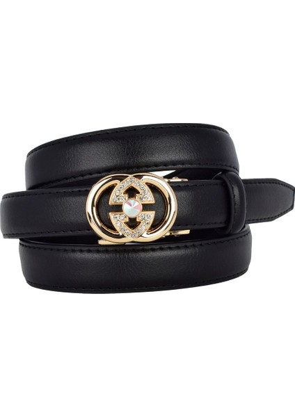 Otomatik Tokalı, Deliksiz Siyah Kadın Kemeri, Pantolon Kemeri, Elbise Kemeri, 2.5 Cm_auto fırsatları