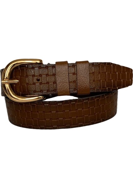 %100 Hakiki Deri, Gold Tokalı Kahverengi Kadın Kot Kemeri 4 Cm=an-Byn-26 modelleri