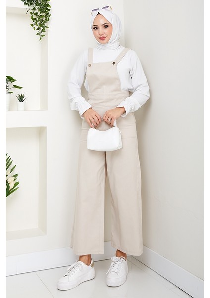 Gülru Cepli Gabardin Tulum 1587 - Bej