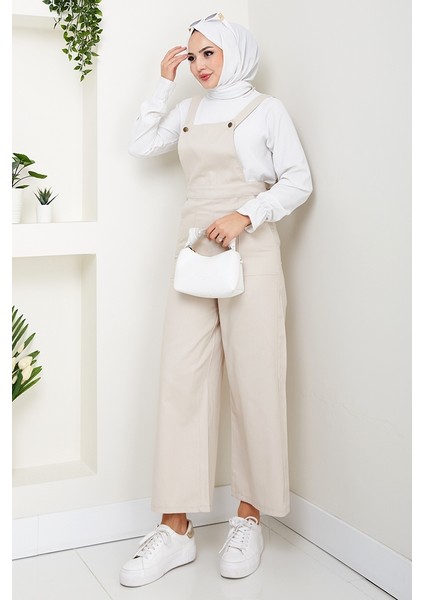 Gülru Cepli Gabardin Tulum 1587 - Bej modelleri