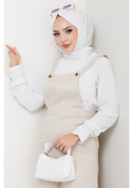 Gülru Cepli Gabardin Tulum 1587 - Bej fırsatları