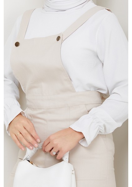 Gülru Cepli Gabardin Tulum 1587 - Bej indirimleri