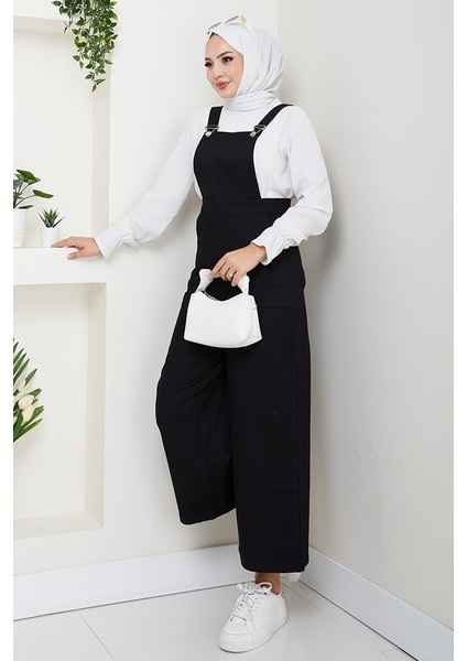 Gülru Cepli Gabardin Tulum 1587 - Siyah