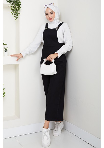 Gülru Cepli Gabardin Tulum 1587 - Siyah fırsatları