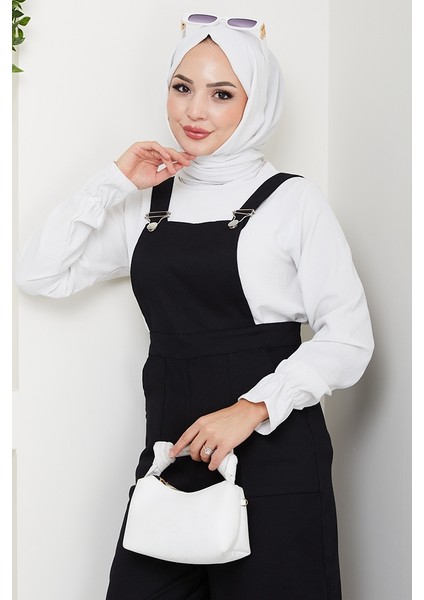 Gülru Cepli Gabardin Tulum 1587 - Siyah indirimleri