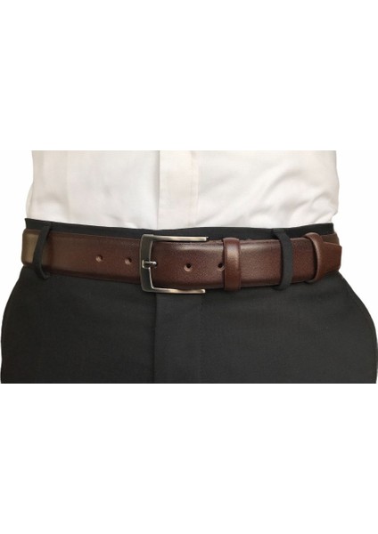 Hakiki Kaliteli Deri 3'lü Set Klasik Kumaş Pantolon Kemeri; Siyah, Lacivert, Kahverengi 3,5 Cm=3kla indirimleri
