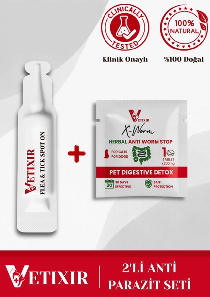 Kedi Köpek Iç-Dış Prazit Bitkisel Damla ve Tablet