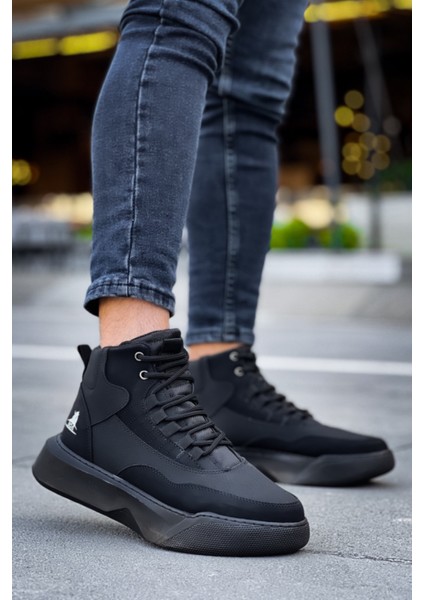 BA0318 Bağcıklı Erkek Yüksek Taban Siyah Taban Spor Bot fırsatları