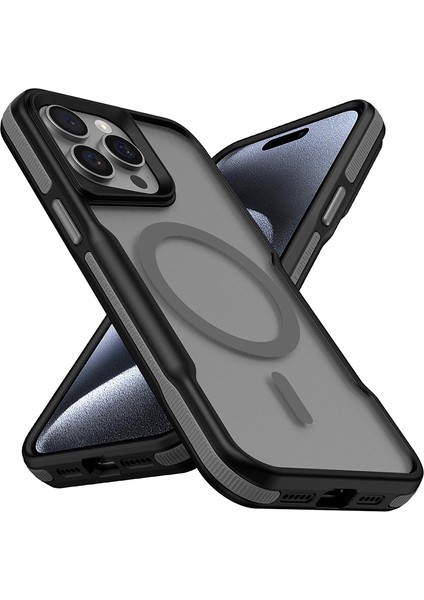 Apple iPhone 14 Pro Kılıf Magsafe Şarj Özellikli Renkli Kenar Airbag Şeritli Silikon Lamer Kapak