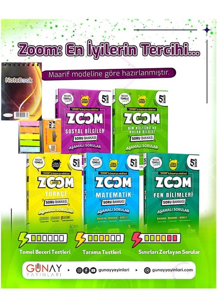 5.sınıf Zoom Serisi 5'li Soru Bankası Set-Yeni Müfredat Yeni Baskı-