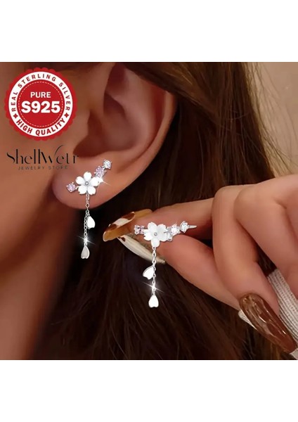 Florella Çiçekli 925 Ayar Gümüş Küpe Sevgilinize ve Annenize Verilecek En Güzel Gümüş Hediyesi modelleri