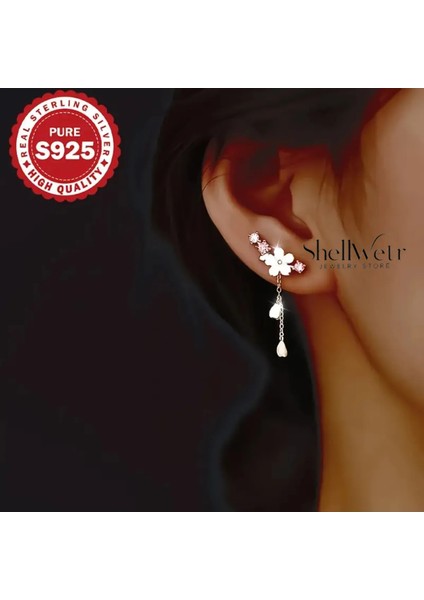 Florella Çiçekli 925 Ayar Gümüş Küpe Sevgilinize ve Annenize Verilecek En Güzel Gümüş Hediyesi indirimleri