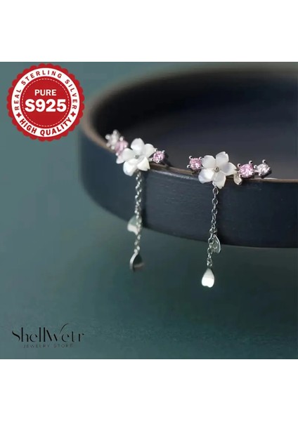 Florella Çiçekli 925 Ayar Gümüş Küpe Sevgilinize ve Annenize Verilecek En Güzel Gümüş Hediyesi