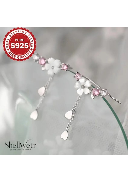 Florella Çiçekli 925 Ayar Gümüş Küpe Sevgilinize ve Annenize Verilecek En Güzel Gümüş Hediyesi