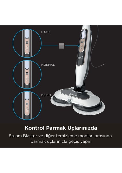 Steam & Scrub Buhar Atımı Özellikli Otomatik Buharlı Paspas