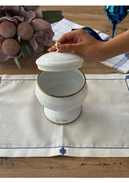 Whıte Pearl Emaye Ayaklı Şekerlik modelleri