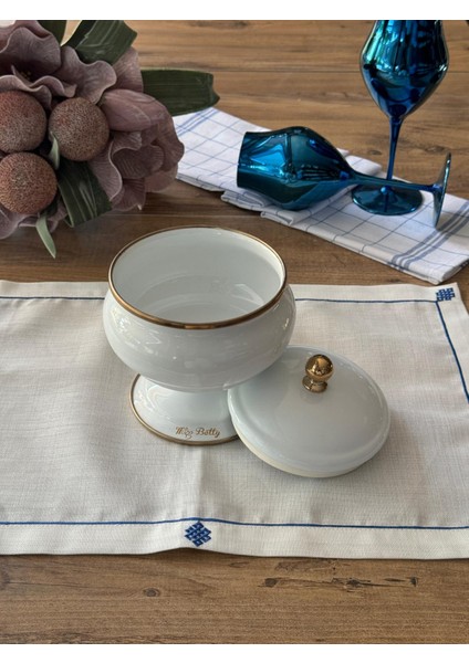 Whıte Pearl Emaye Ayaklı Şekerlik fırsatları