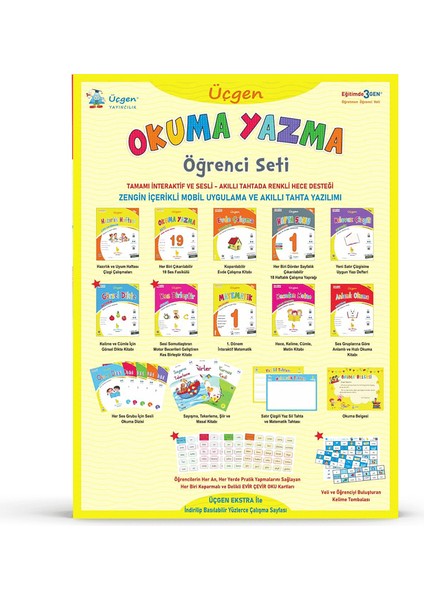 1. Sınıf – Üçgen Okuma Yazma Seti 2025