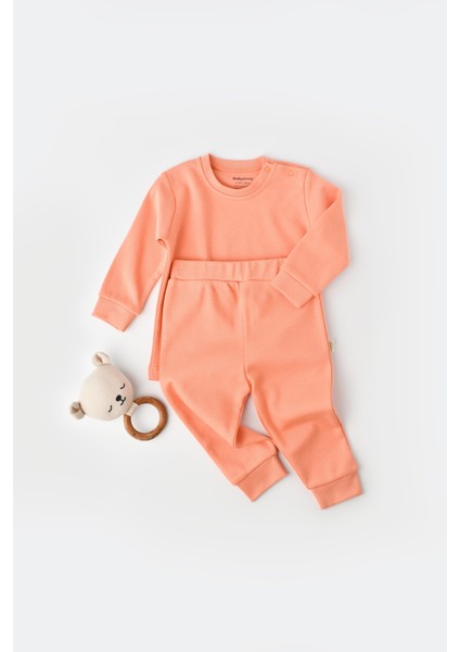 Unisex Bebek Pamuklu Uzun Kollu Sweatshirt ve Eşofman Takım