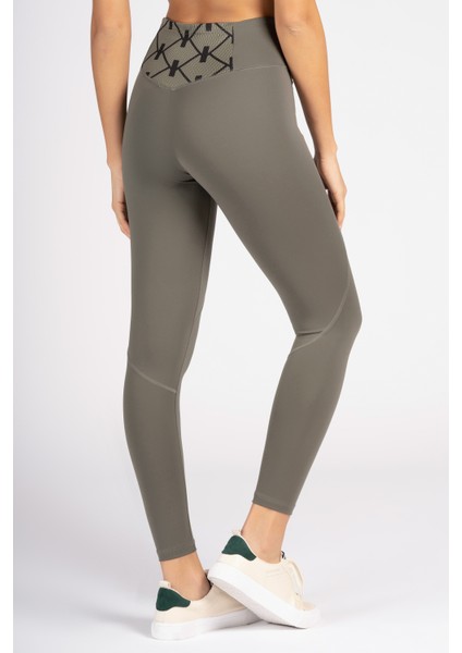 Haki Yüksek Bel Arka Cepli Toprlayıcı Kadın Spor Taytı fiyatları