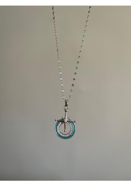 Mavi Detaylıkutup Yıldızı Kolye