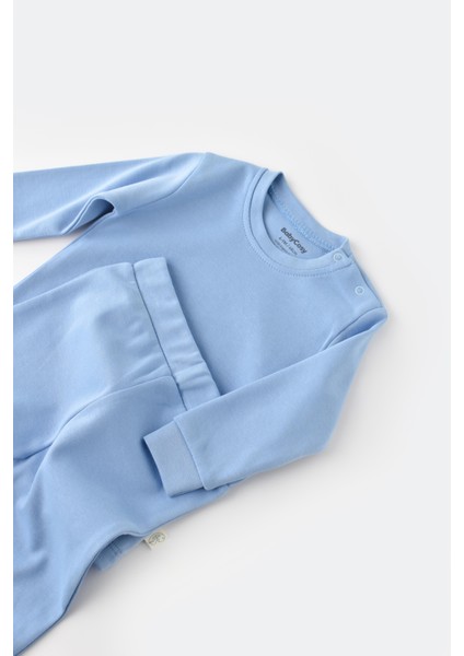 Erkek Bebek Pamuklu Mavi Uzun Kollu Sweatshirt ve Eşofman Takım modelleri