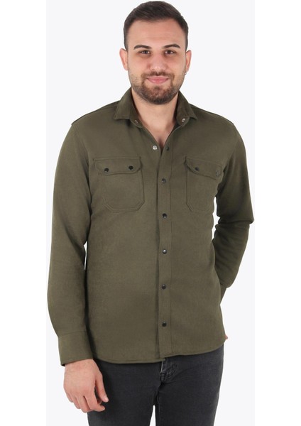 16463 Çift Cep Süet Kaplama Gömlek fırsatları