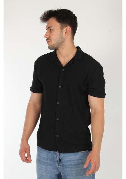 4177 Apaç Yaka Örgü Desen Gömlek modelleri