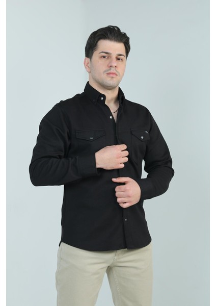 16805 Çift Cep Kapaklı Örme Gömlek fiyatları