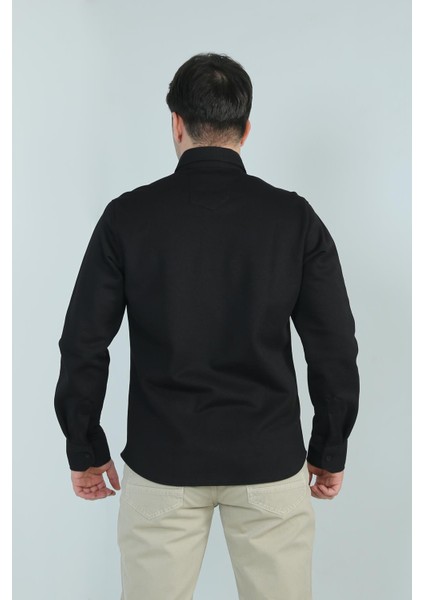 16805 Çift Cep Kapaklı Örme Gömlek modelleri