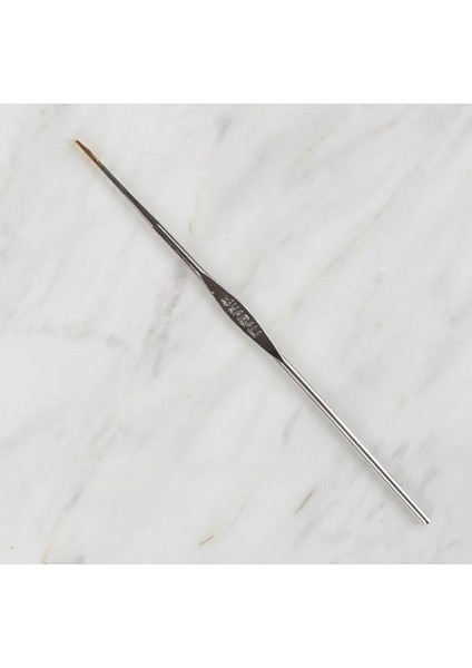 Yabalı Altın Uçlu Metal Saplı Dantel Tığ No:10 & 1.10MM -Gümüş