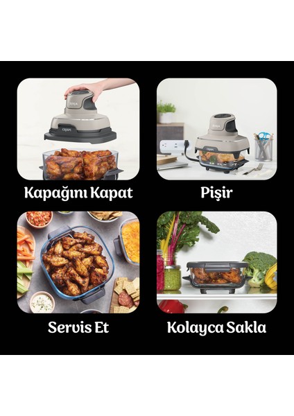 Crıspi 4-In-1 Taşınabilir Cam Hazneli Pişirme Sistemi - Stone
