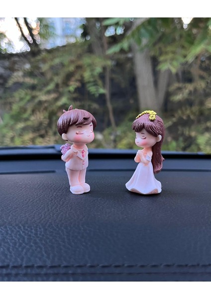 Araba Içi Torpido Üstü Gelin Damat Biblo Aksesuar Torpido Süsü Gelin Arabası Sevgiliye Hediye