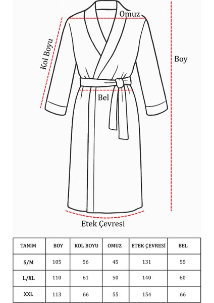 % 100 Pamuklu Laodikeia Şalyaka Bornoz Kadın Erkek Unisex