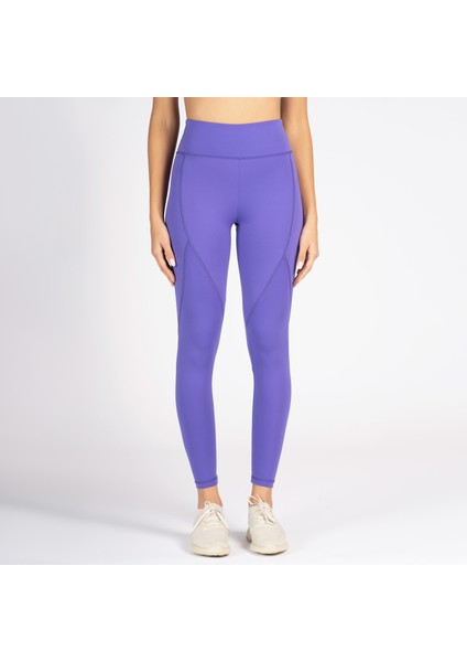 Lila Yüksek Bel Arka Cepli Toprlayıcı Kadın Spor Taytı